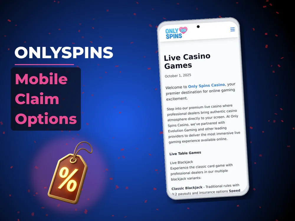 onlyspins - Mobile Claim Options