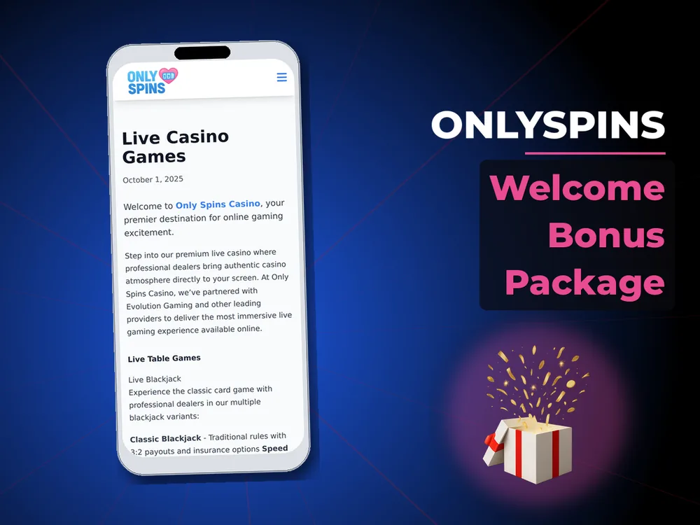 onlyspins - Welcome Bonus Package