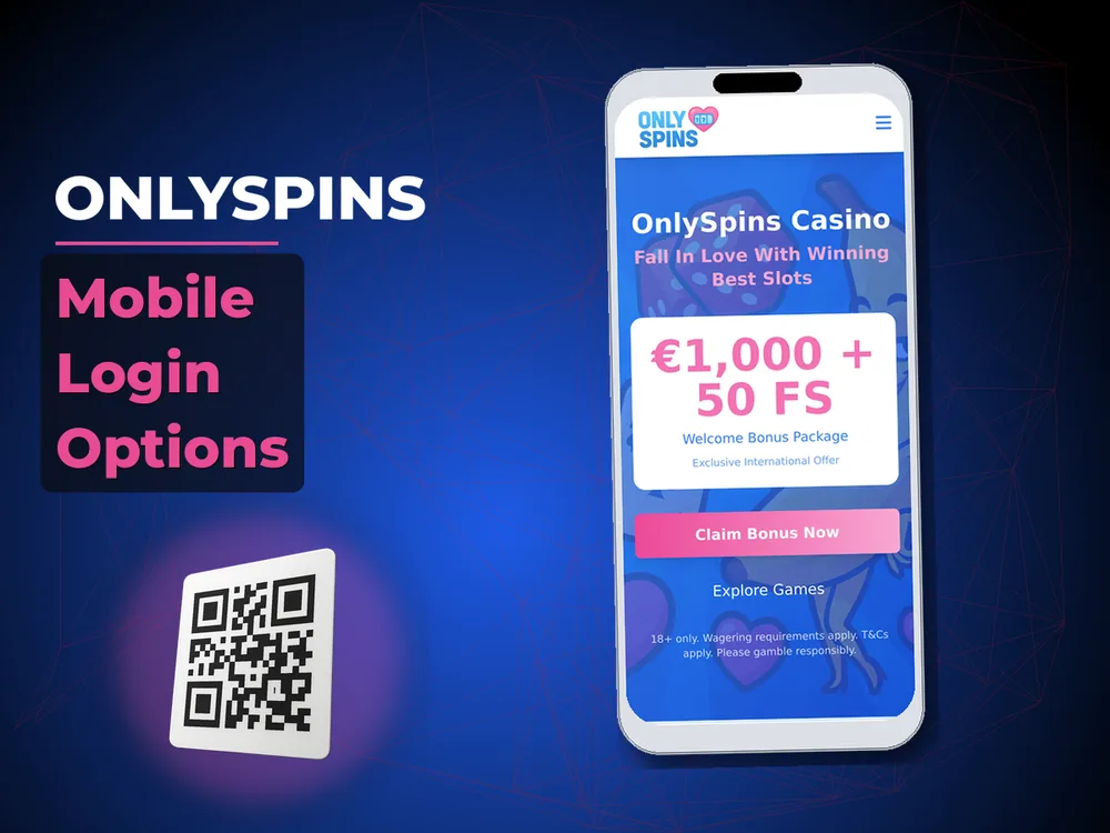 onlyspins - Mobile Login Options